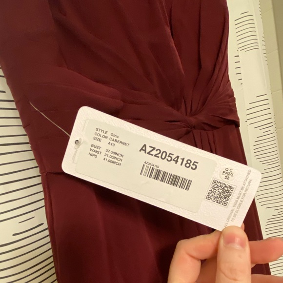 NWT Azazie Bridesmaid Dress “Gina” Size 10 in Cabernet - Picture 3 of 4